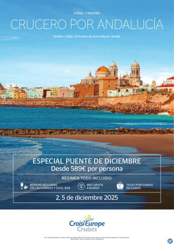 PUENTE de Diciembre - crucero por Andalucía - 4 días - todo incluido - 02/12 + 05/12 - desde 589 € 