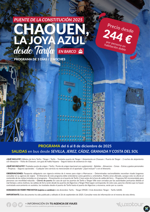 Puente de la constitución - Chaouen, la joya azul desde Tarifa en barco