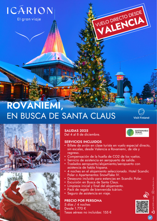 Rovaniemi, en busca de Santa Claus. Vuelo directo desde Valencia