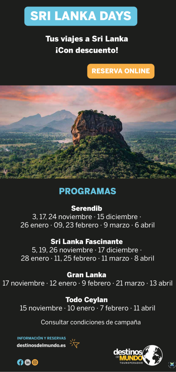 ????? SRI LANKA DAYS salidas circuitos en regular tus viajes a Sri Lanka ¡con descuento! ?????