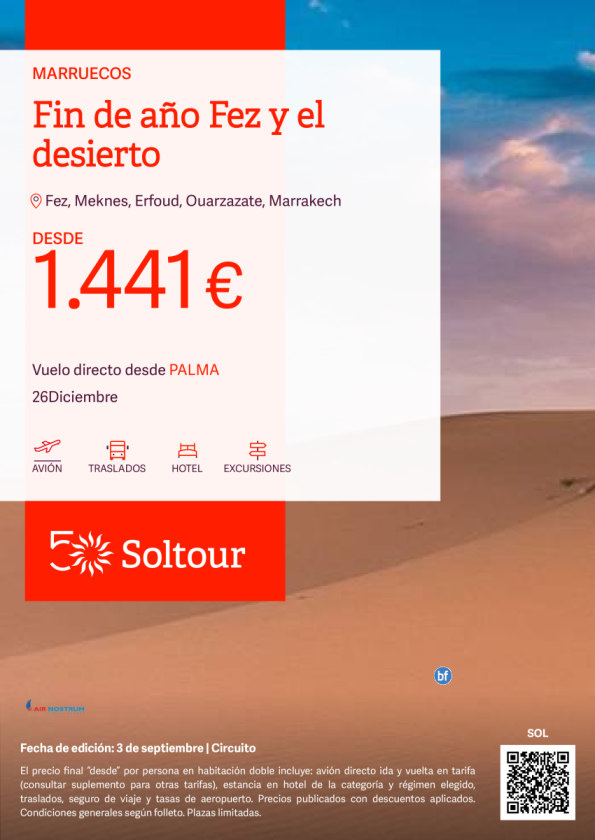 Fin de año Fez y el desierto - desde Palma