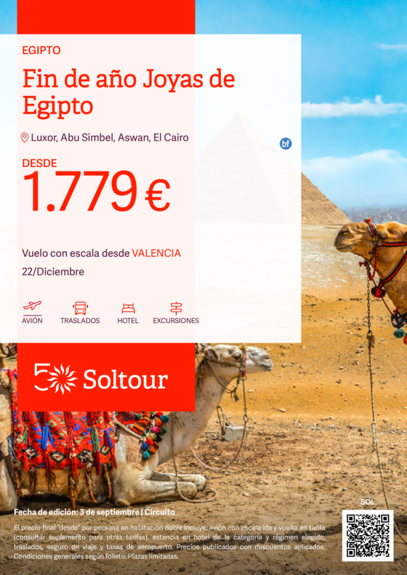 Navidad Joyas de Egipto desde 1.779 € , salida 22 Diciembre desde Valencia