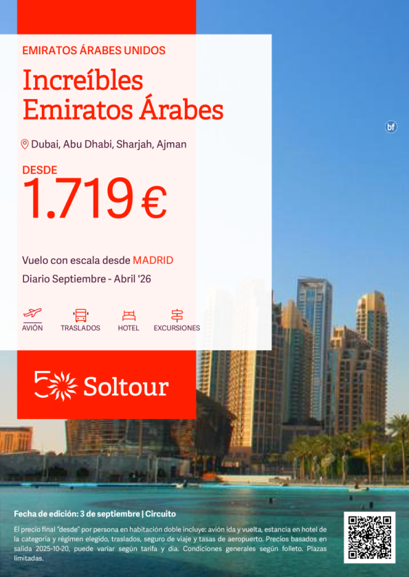 Increíbles Emiratos Árabes desde 1.719 € , salidas Septiembre - Abril 2026 desde Madrid