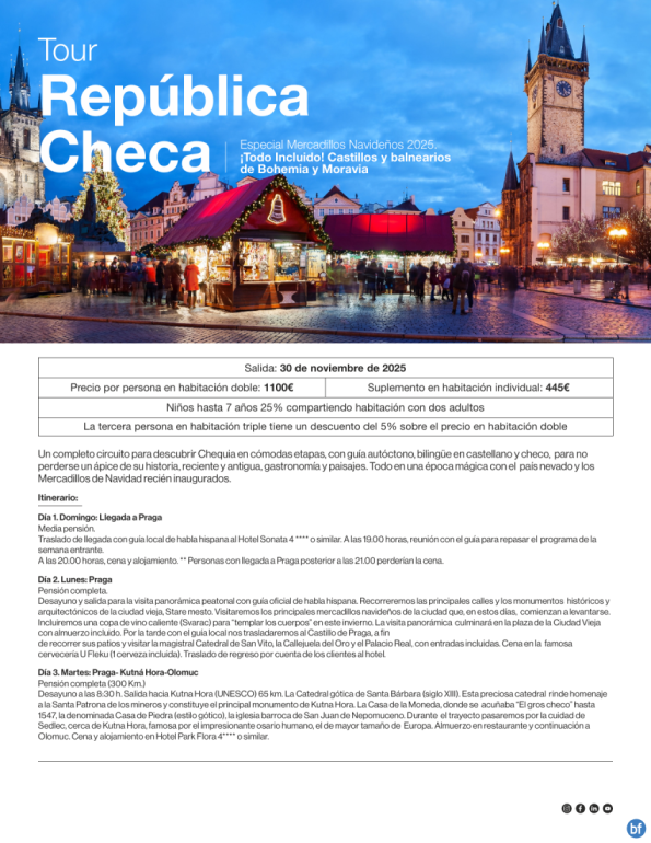 República Checa, especial mercadillos navideños TODO INCLUIDO