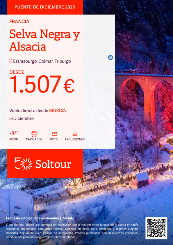 Selva Negra y Alsacia - Puente de Diciembre desde 1.507 € , salida 5 Diciembre desde Murcia