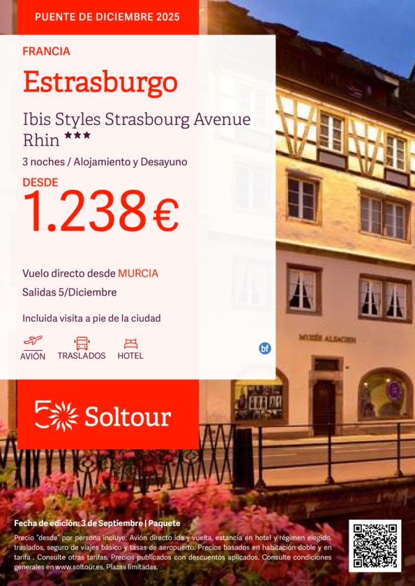 Estrasburgo - Puente de Diciembre desde 1.238 € , salida 5 Diciembre desde Murcia