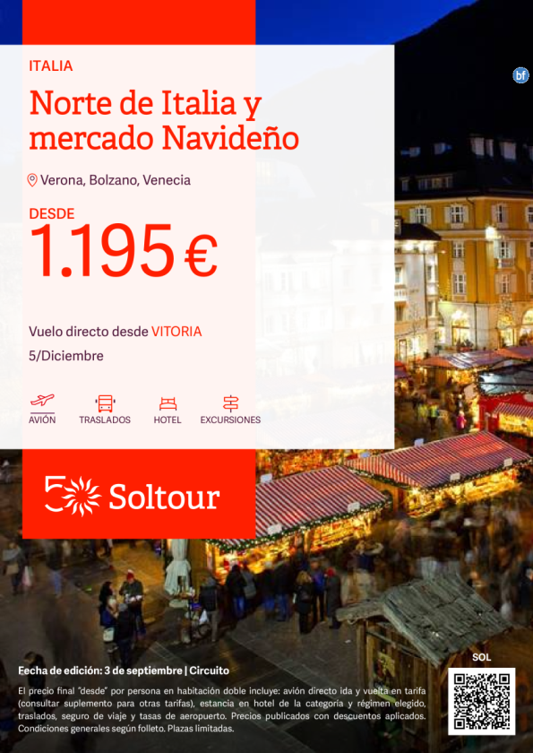 Norte de Italia y mercado Navideño - Puente de Diciembre desde 1.195 € , salida 5 Diciembre desde Vitoria