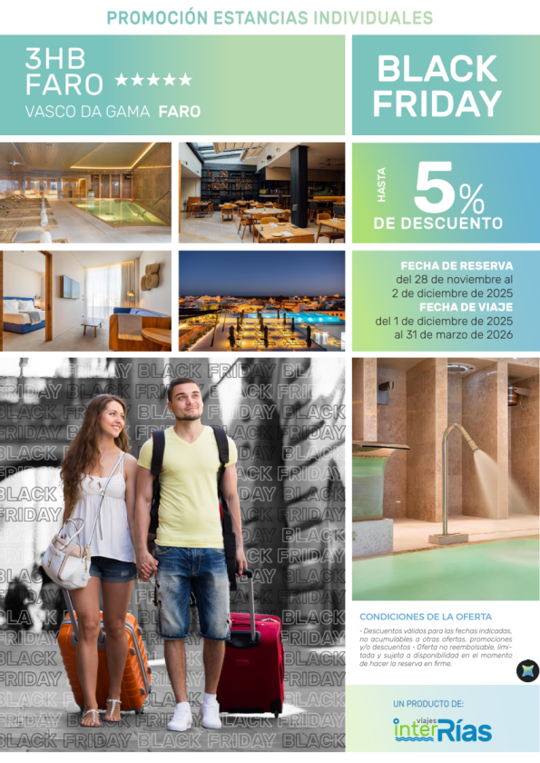 Black Friday Hotel 3HB Faro 5* - Vasco da Gama Faro