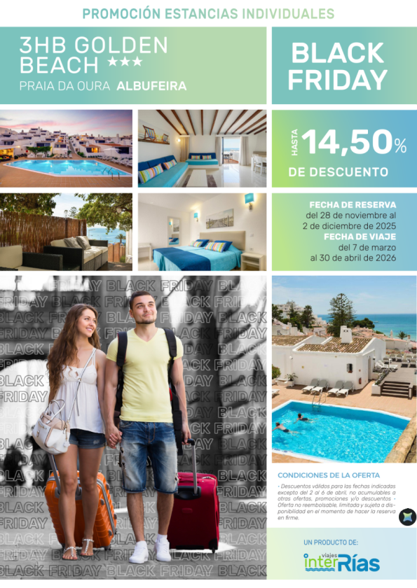 Black Friday Hotel 3HB Golden Beach 3* - Praia da Oura (Albufeira)