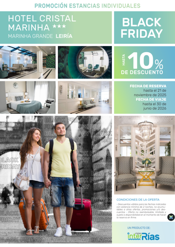 Black Friday 10% Dto. Hotel Cristal Marinha - Marinha Grande (Leiría)