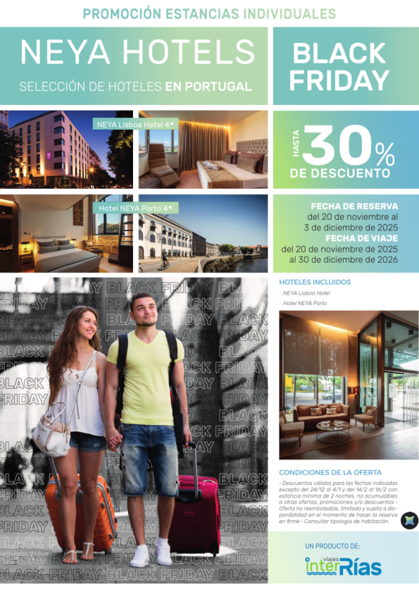 Black Friday hasta 30% Dto. Neya Hotels Portugal