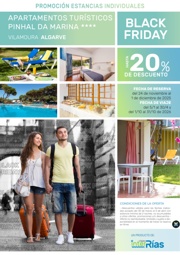 Black Friday hasta 20% Dto. Aptos Turísticos Pinhal da Marina 4* - Vilamoura (Algarve)