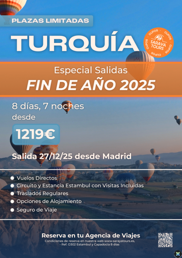 Exclusivo Turquía Fin de Año - Salida 27/12/25 desde Madrid! Plazas de Cupo Limitadas para Programas 8 días