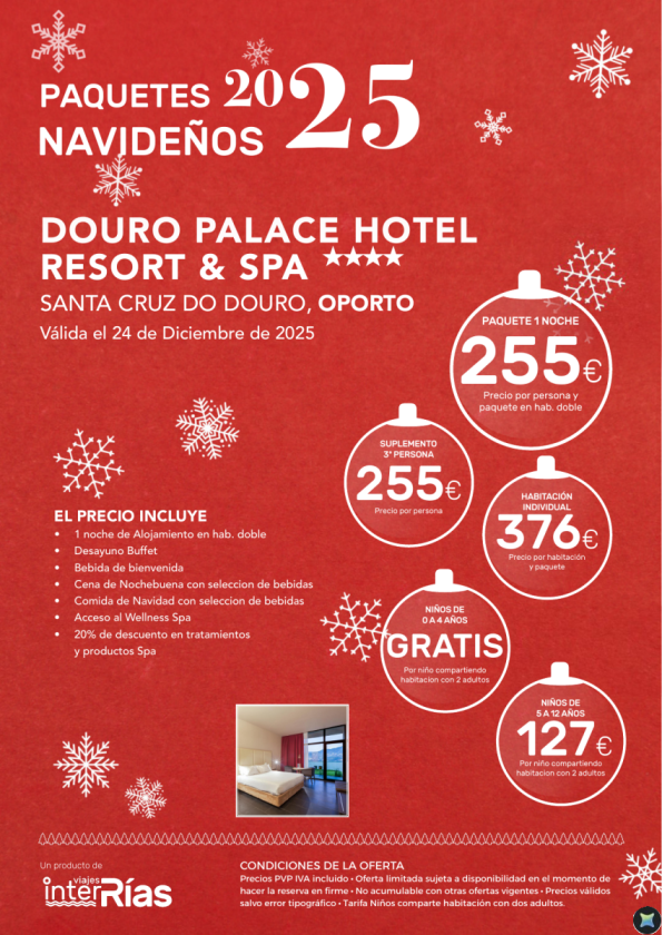 Paquete Navidad Douro Palace Hotel Resort & Spa 4* - Santa Cruz do Douro (Oporto)