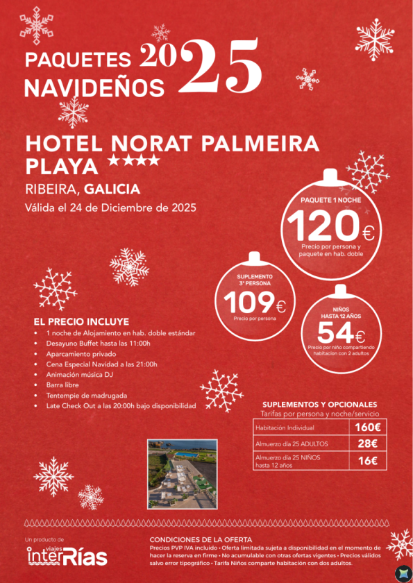 Paquete Navidad Hotel Norat Palmeira Playa 4* - Ribeira (Galicia)
