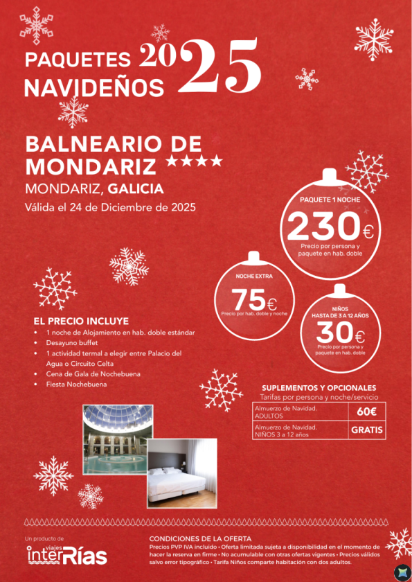 Paquete Navidad Balneario de Mondariz 4* - Mondariz (Galicia)