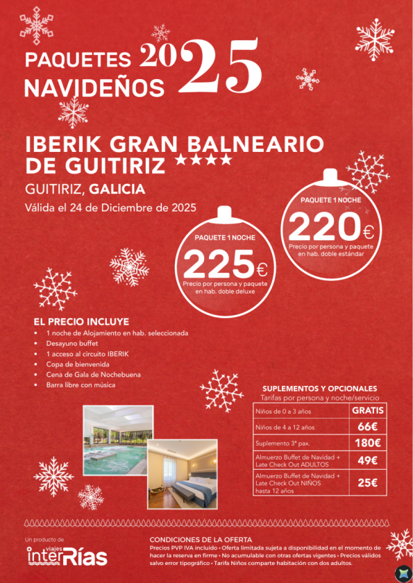 Paquete Navidad Iberik Gran Balneario de Guitiriz 4* - Guitiriz (Galicia)