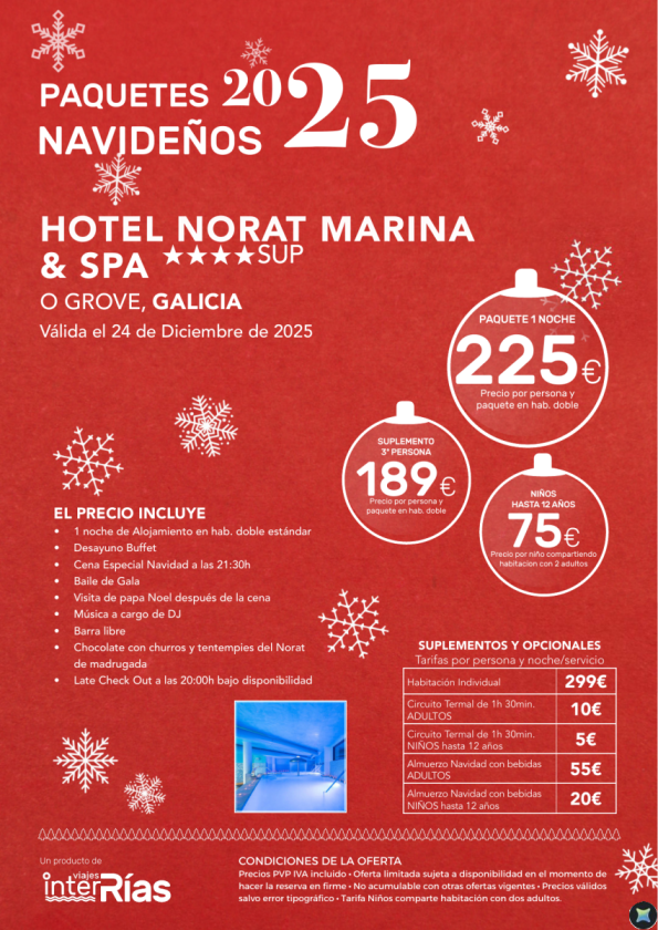 Paquete Navidad Hotel Norat Marina & Spa 4* - O Grove (Galicia)
