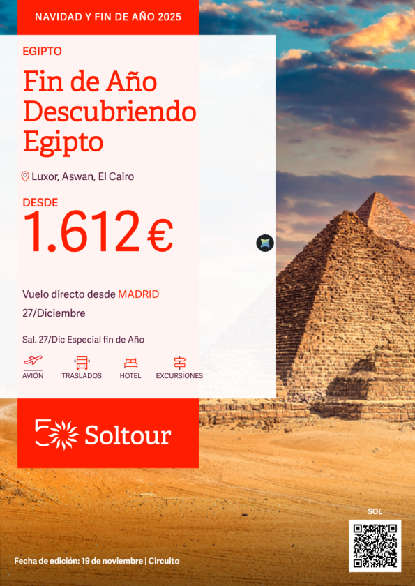 Fin de Año Descubriendo Egipto desde 1.612 € , salida 27 Diciembre desde Madrid