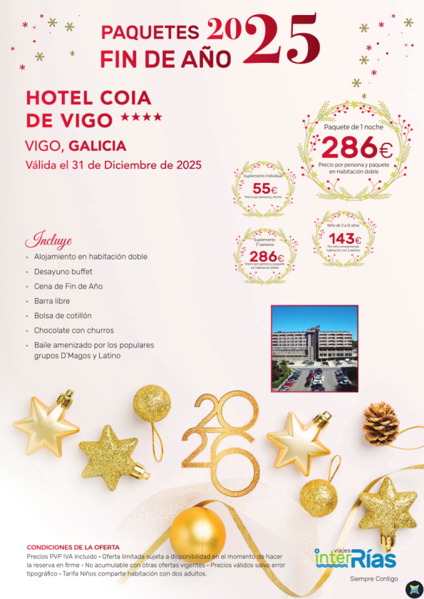 Paquete Fin de Año Hotel Coia de Vigo 4* - Vigo (Galicia)