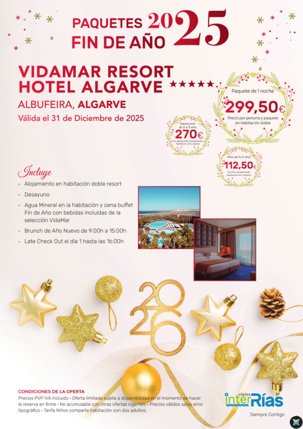 Paquete Fin de Año VidaMar Resort Hotel Algarve 5* - Albufeira (Algarve)