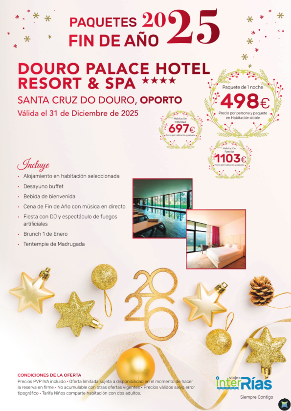 Paquete Fin de Año Douro Palace Hotel Resort & Spa 4* - Oporto (Portugal)