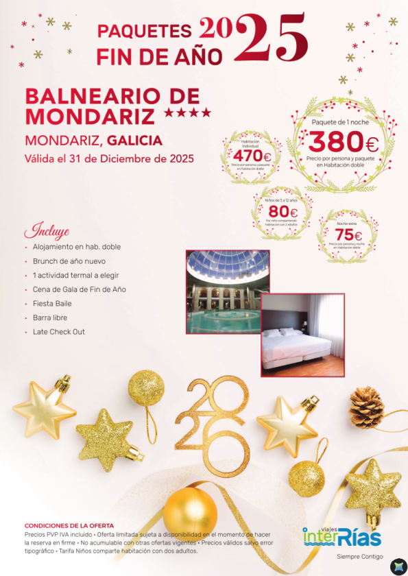 Paquete Fin de Año Balneario de Mondariz 4* - Mondariz (Galicia)