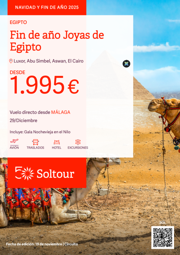 Fin de año Joyas de Egipto desde 1.995 € , salida 29 Diciembre desde Málaga