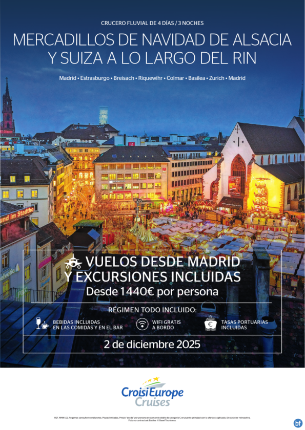 Vuelo INCLUIDO de Madrid - crucero mercadillos navideños en Alsacia y Suiza - Todo incluido - 4 días - 02/12