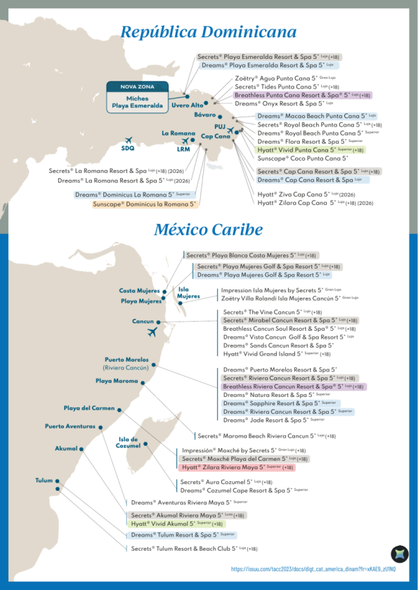 Mapa esencial del Caribe: todos los resorts Hyatt para acertar siempre en tus recomendaciones