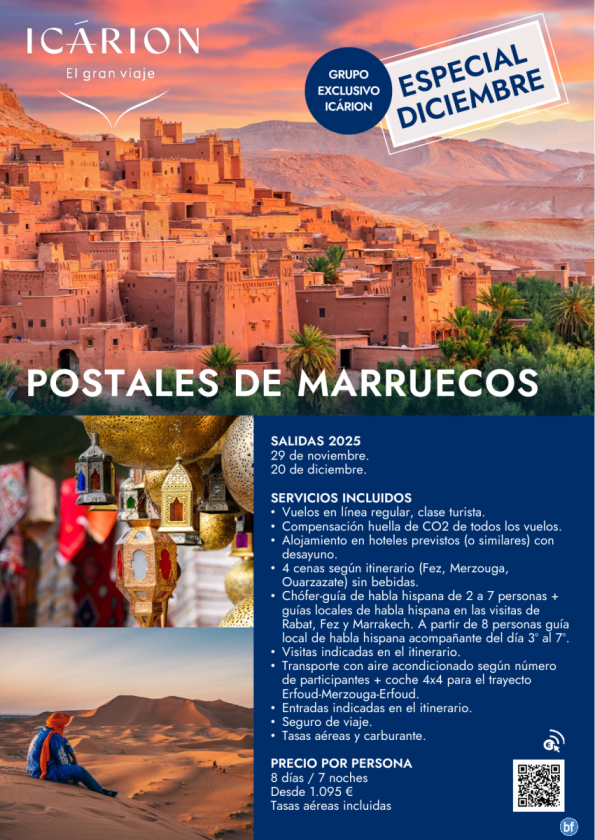 Postales de Marruecos especial Diciembre. Grupo exclusivo Icárion