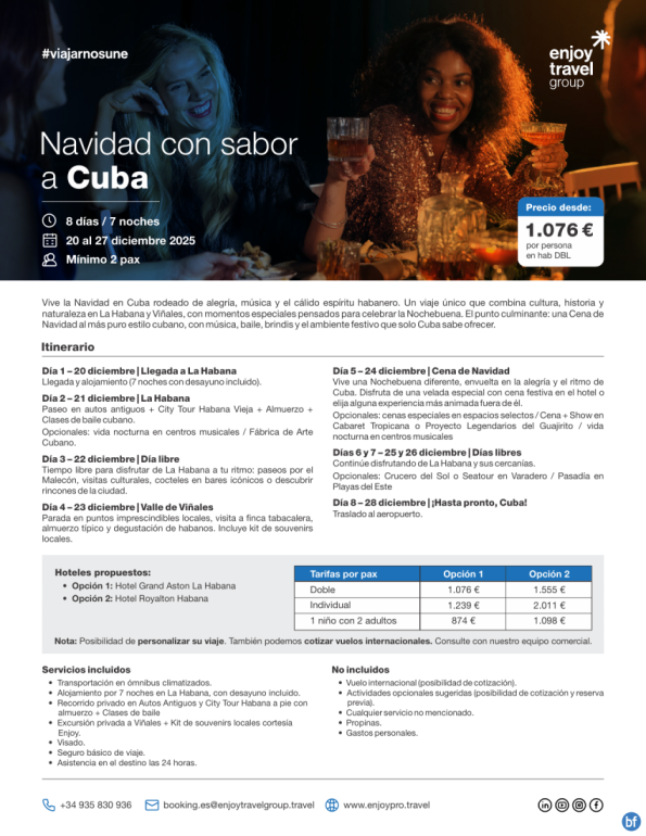 Navidad con sabor a Cuba 8D/7N