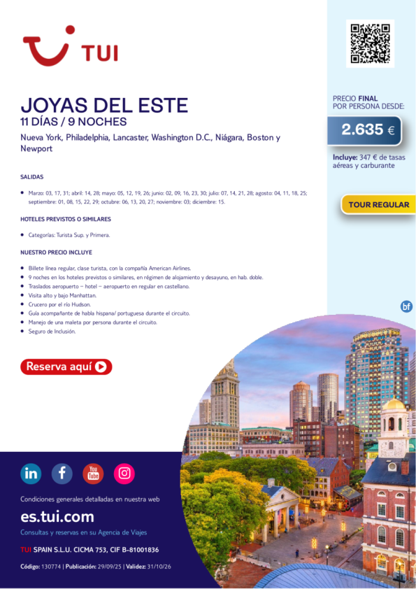 Joyas del Este. 11 días / 9 noches. Tour Regular. Salidas 2026 desde 2.635 &euro; 