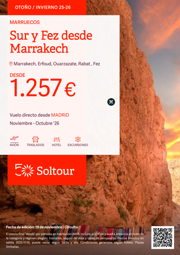 Sur y Fez desde Marrakech desde 1.257 &euro; , salidas desde Madrid