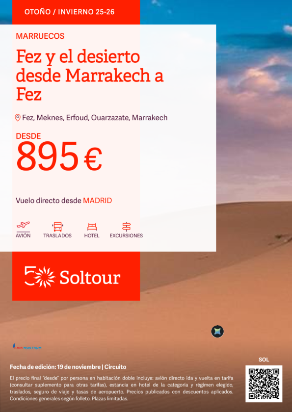 Fez y el desierto desde Marrakech a Fez desde 895 &euro; , salidas desde Madrid