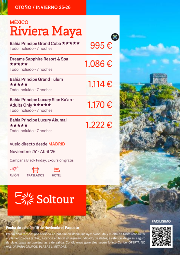 Riviera Maya (México) desde 995 &euro; , salidas desde Madrid