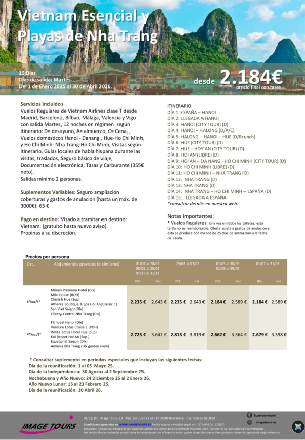 Vietnam Esencial y playas de Nha Trang, 15 días hasta abril 2026 desde 2184 &euro; 