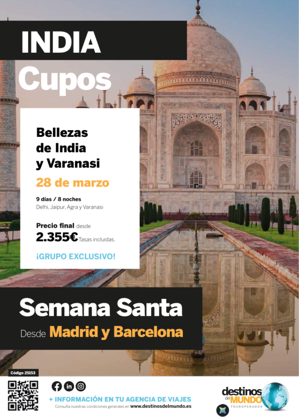 ??? SEMANA SANTA Bellezas de India y Varanasi 9 d / 8 n  salida: 28 de marzo 2026 desde 2.355 &euro; ???
