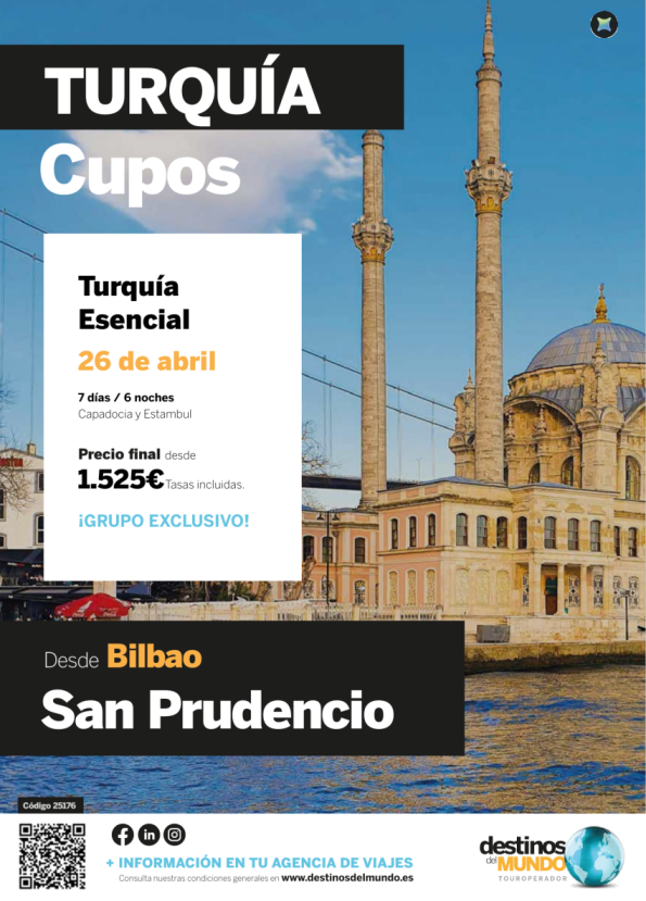 ???Turquía especial SAN PRUDENCIO 7 días / 6 noches origen: Bilbao salida: 26 Abril 2026 desde 1.525 &euro; ?