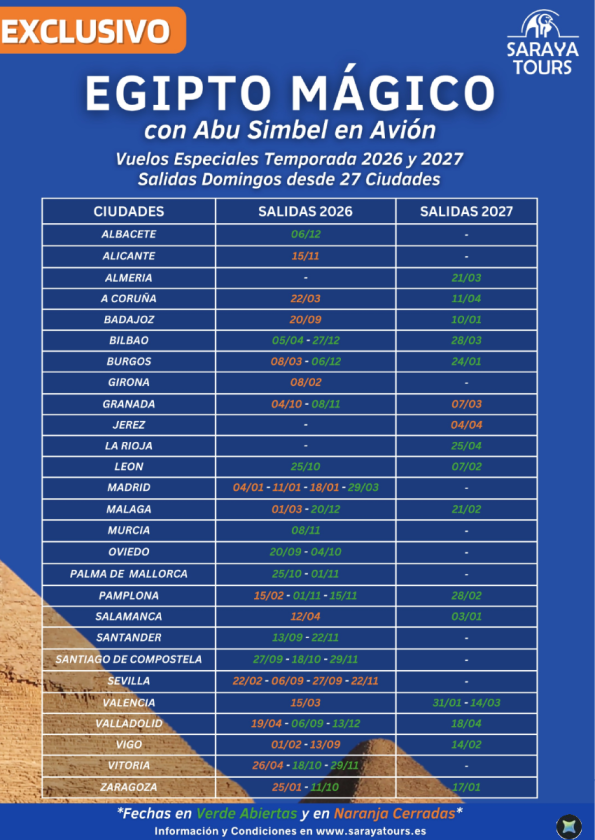 Especial Egipto Mágico Todo Incluido con Abu Simbel en Avión dsde 1.029 &euro; . Salidas domingos. Salidas 2026-2027.