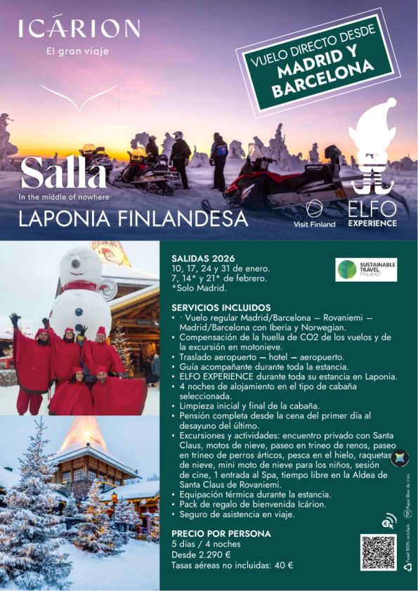 Enero y febrero en Salla. Vuelo directo desde Madrid y Barcelona