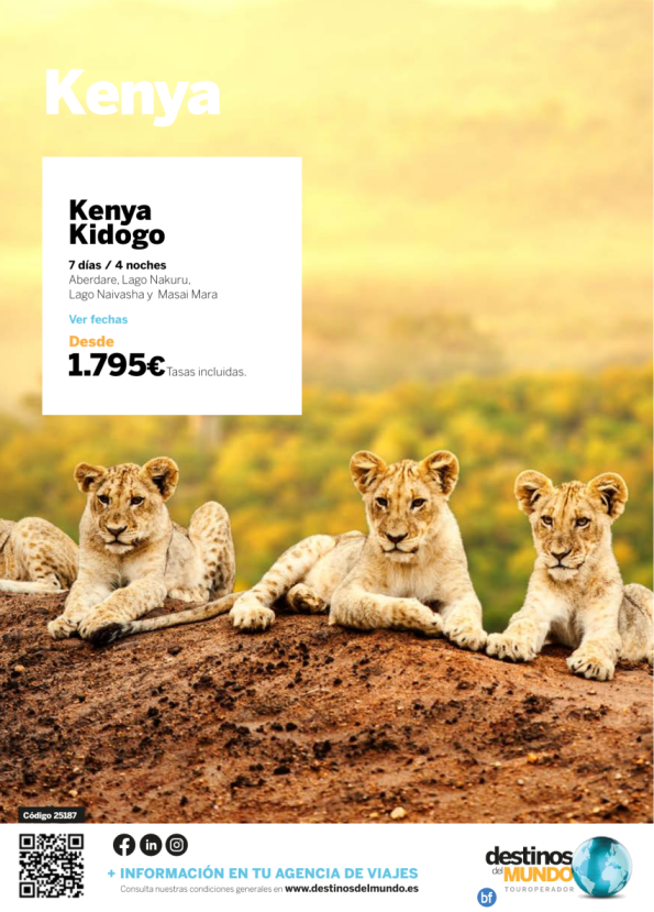 ???KENYA KIDOGO  7 días / 4 noches origen: Madrid, Barcelona y Málaga desde 1.795 &euro; ???