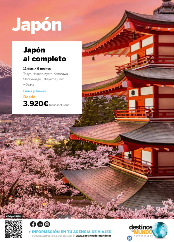 ????JAPÓN al completo 2026  12 días / 9 noches salidas: lunes y jueves desde 3.920 &euro; ????