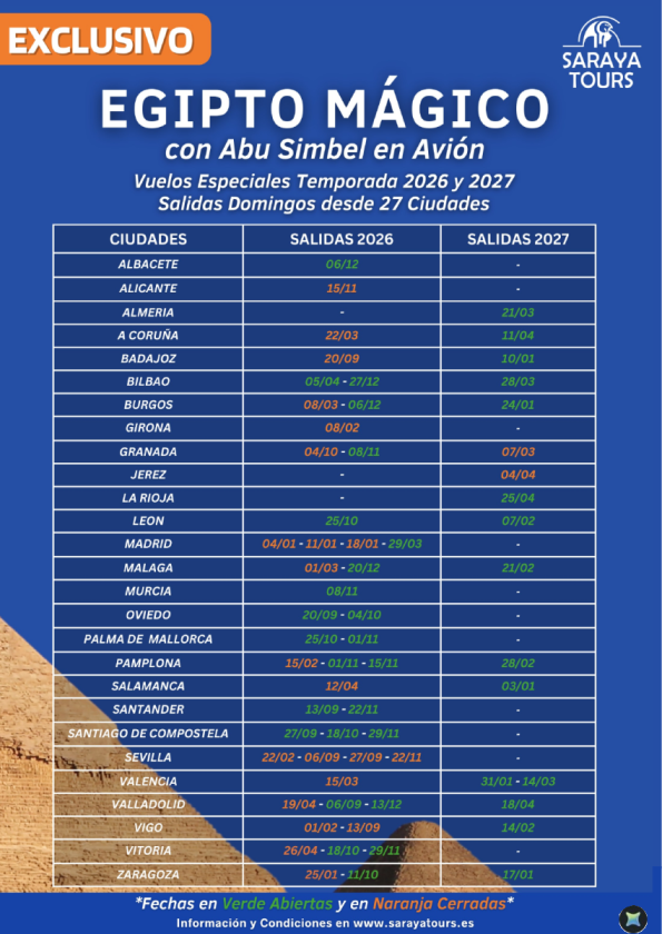 Especial Ciudades : Egipto Mágico con Abu Simbel en Avión desde 699 &euro; 