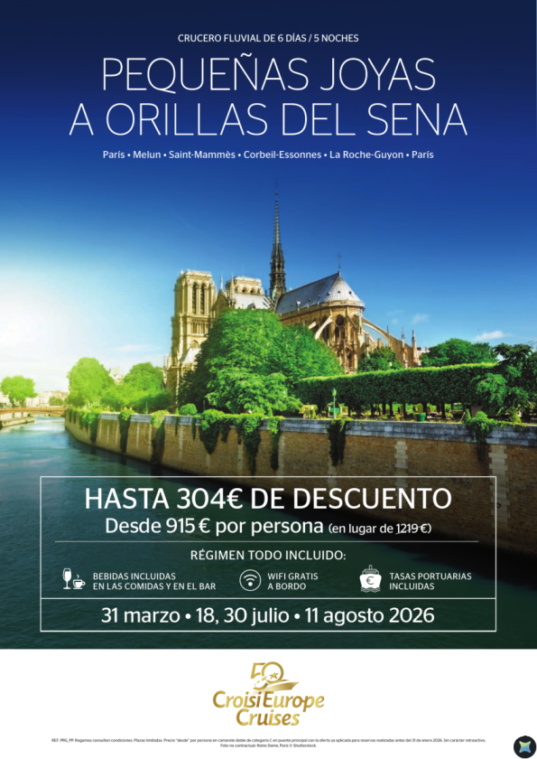 Hasta 304 &euro; DTO - Crucero por el Sena - 6 días - Todo incluido
