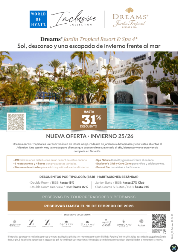 Hasta ?31% en Dreams® Jardín Tropical - Tenerife | Reserva del 28/01 al 10/02