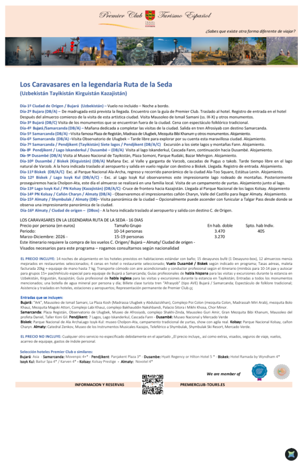 Los Caravasares en la Ruta de la Seda (Uzbekistan Tayikistán Kirguistán Kazajistán - Precio desde 3.270 &euro; 