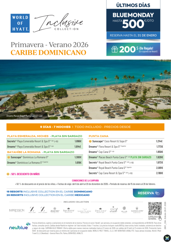 Última oportunidad de hasta 500 &euro; Dcto. Caribe Domincano - Reserva hasta el 31/01
