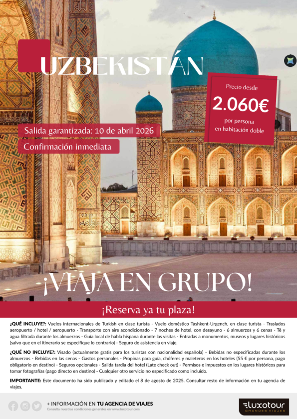 Uzbekistán, salida especial 10 de abril