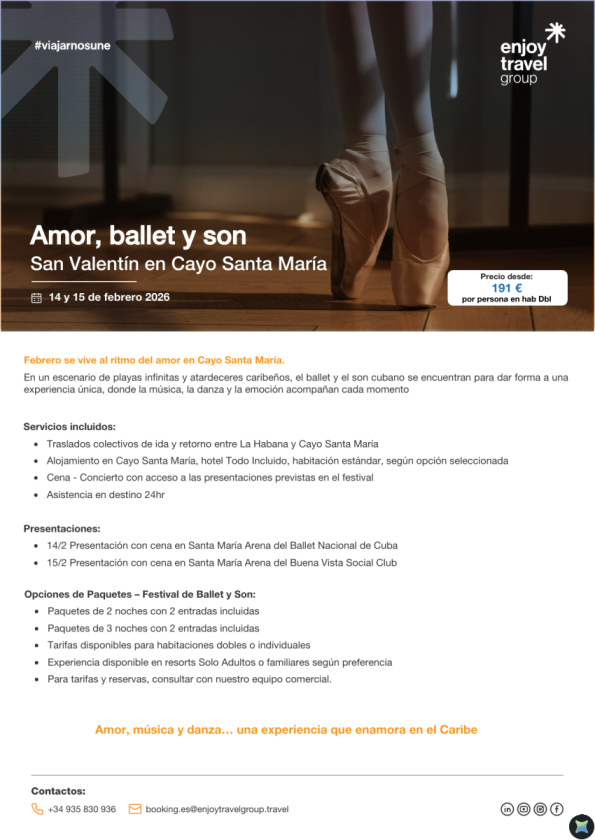 Amor, ballet y son - San Valentín en Cayo Santa María desde 191 &euro; 